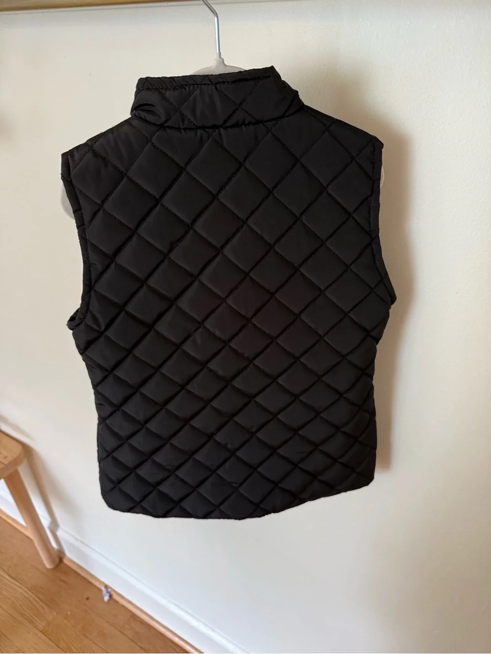 Copper Key Quilted Black Vest with Gold Zippers